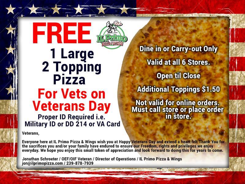 Veterans Pizza IL Primo Pizza & Wings